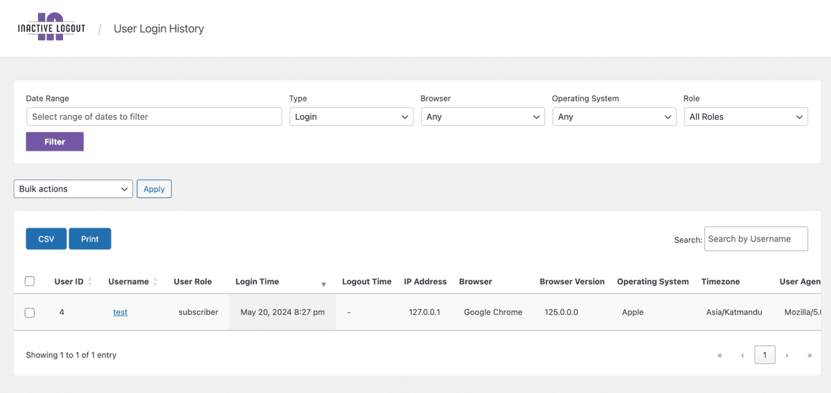 Track all user logins and status.